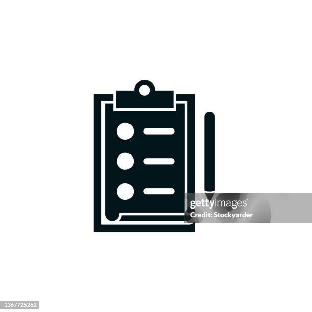 checklist interview solid icon - interview candidate stock illustrations