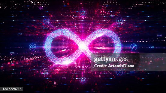 Devops Concept With Infinite Loop On Abstract Technology Background ...