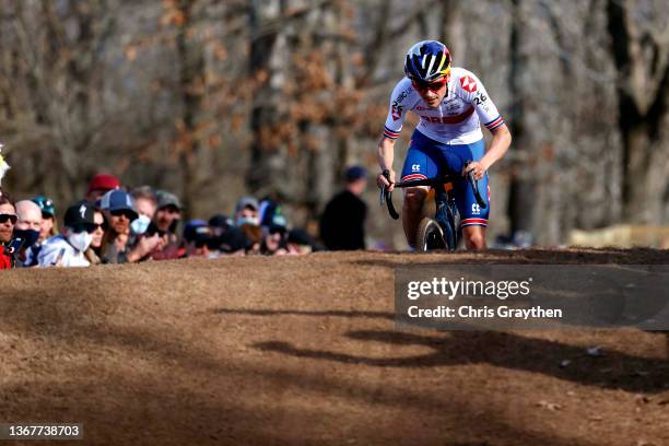 Thomas Pidcock of The United Kingdom competes during the 73rd UCI Cyclo-Cross World Championships Fayetteville 2022 - Men's Elite / #Fayetteville2022...