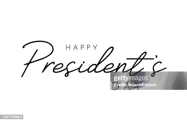 ilustraciones, imágenes clip art, dibujos animados e iconos de stock de felices presidentes con letras sobre fondo blanco. vector - presidents day