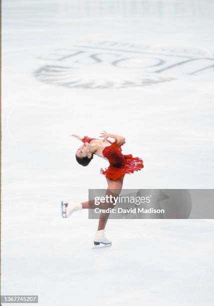 Michelle Kwan of the USA skates her short program in the Ladies Singles event of the 1996 United States Figure Skating Championships on January 17,...