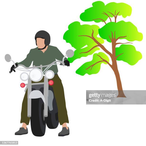 ilustraciones, imágenes clip art, dibujos animados e iconos de stock de motociclista
en primavera - motorcycle helmet