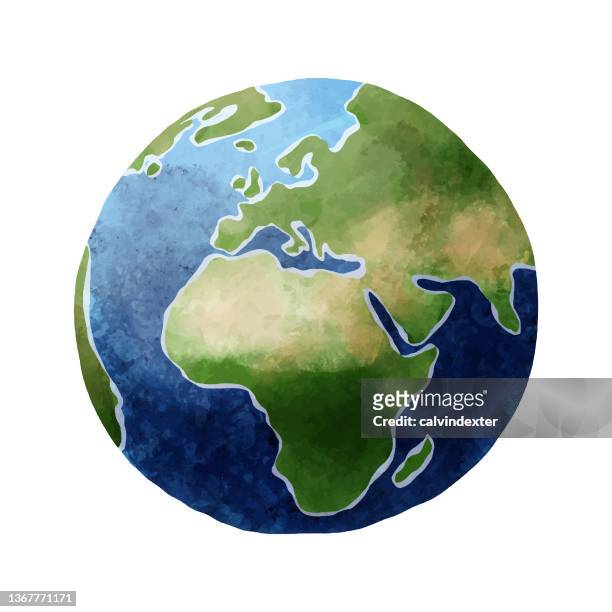 earth painted illustration - africa icon stock illustrations