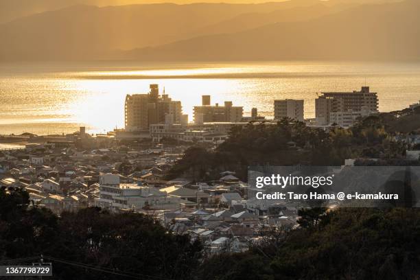 the residential district by the sea in kanagawa of japan - izu peninsula stock pictures, royalty-free photos & images