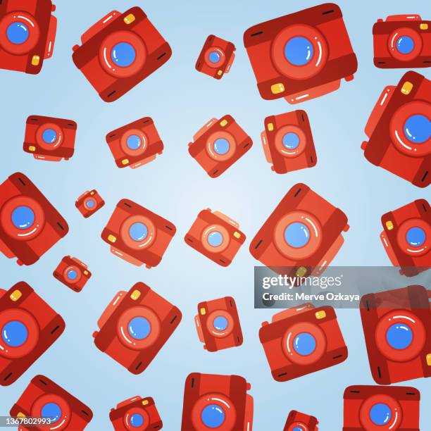retro camera pattern - photo layout template stock illustrations