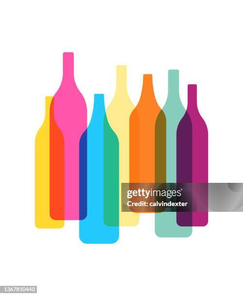 wine bottles - malbec stock illustrations