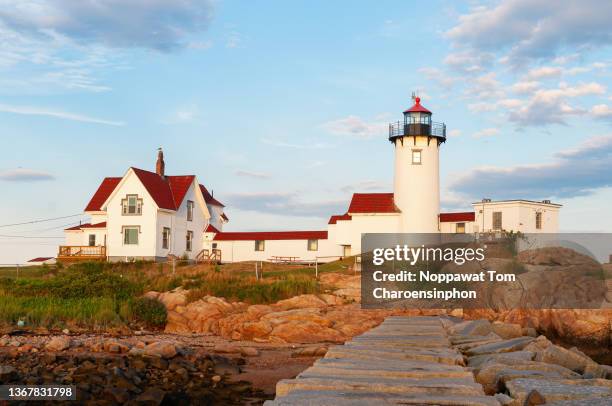 eastern point lighthouse, gloucester, massachusetts, new england, usa - cape elizabeth stock pictures, royalty-free photos & images