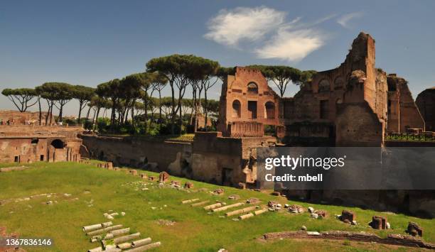 rome italy - roman ruins of palatine hill - palatine hill stock pictures, royalty-free photos & images