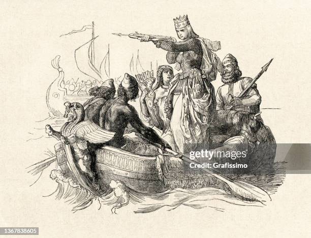 artemisia i of caria in the battle of salamis 480 bc - battle of salamis stock illustrations