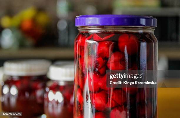 preserves - cherry juice stock pictures, royalty-free photos & images