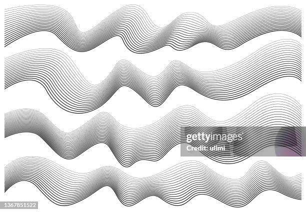 stockillustraties, clipart, cartoons en iconen met abstract graphic waves - length