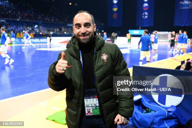 Ricardo Filipe da Silva Braga of Portugal visit the UEFA Futsal Euro 2022 Quarter Final match between Portugal and Finland at Ziggo Dome on January...