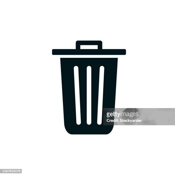 empty recycle bin solid icon - clip art stock illustrations