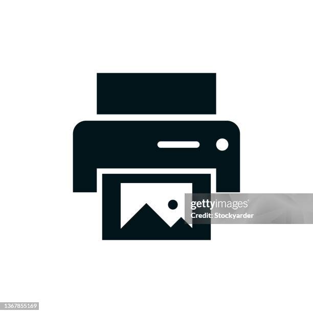 color printer solid icon - web content accessibility stock illustrations