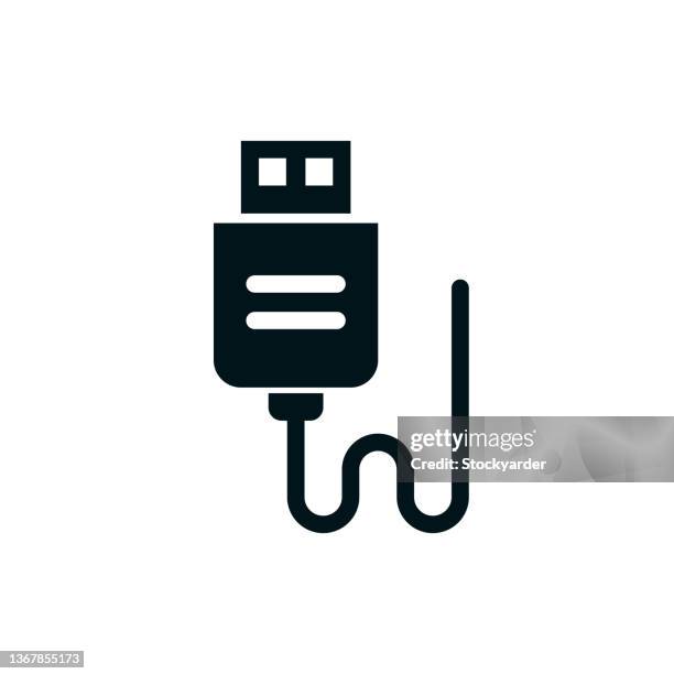 plug and play support solid icon - plug and play store stock illustrations