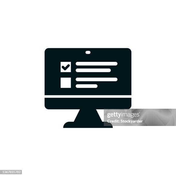 questionnaire form solid icon - internet democracy stock illustrations
