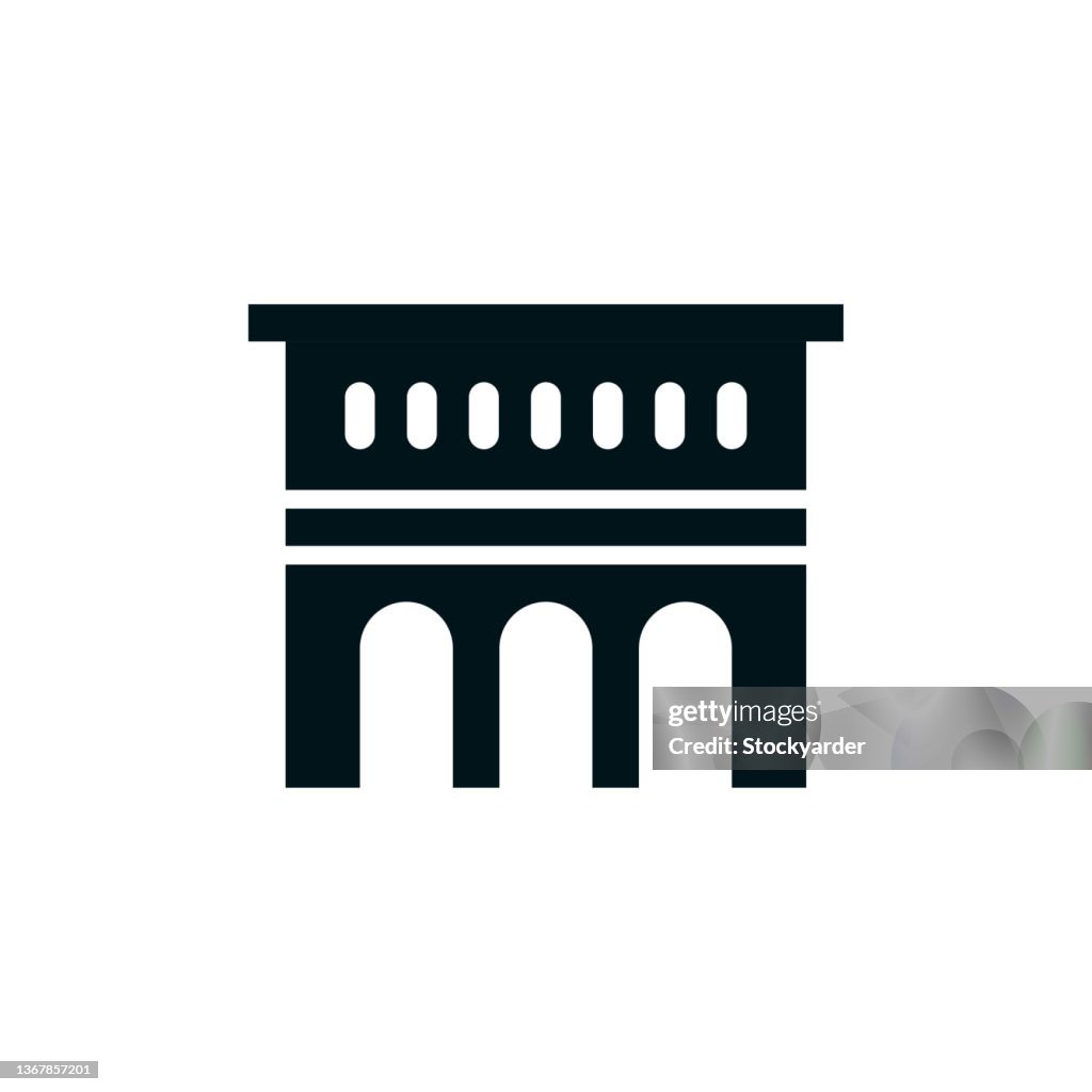Historische Gebäude Solide Ikone