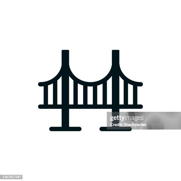 bridge construction solid icon - rail engineer stock illustrations