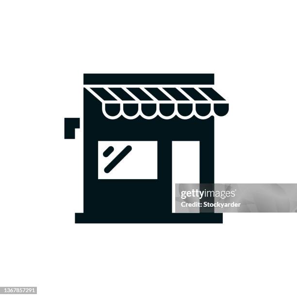 retail business solid icon - small business owner stock illustrations