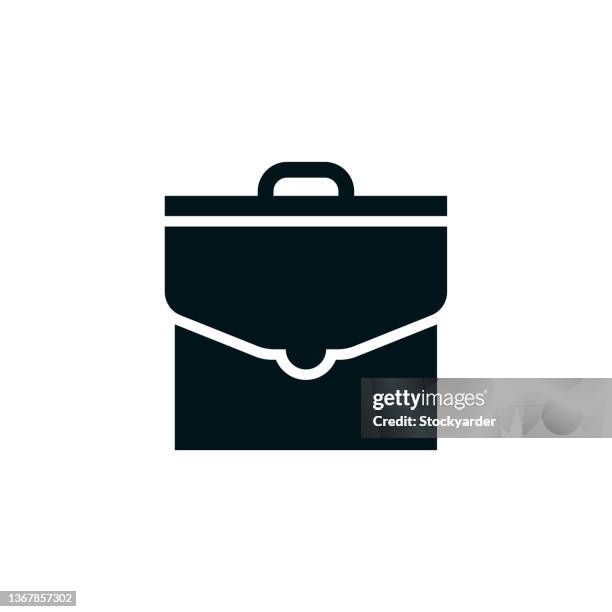 document archiving solid icon - blank folder white background stock illustrations
