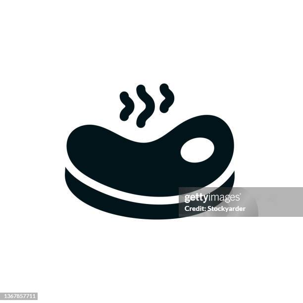 beef steak solid icon - beef tenderloin stock illustrations