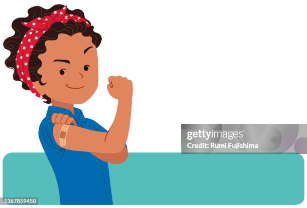 ilustraciones, imágenes clip art, dibujos animados e iconos de stock de podemos hacerlo - concepto - podemos vencer la pandemia de covid-19 - certificado de inmunización