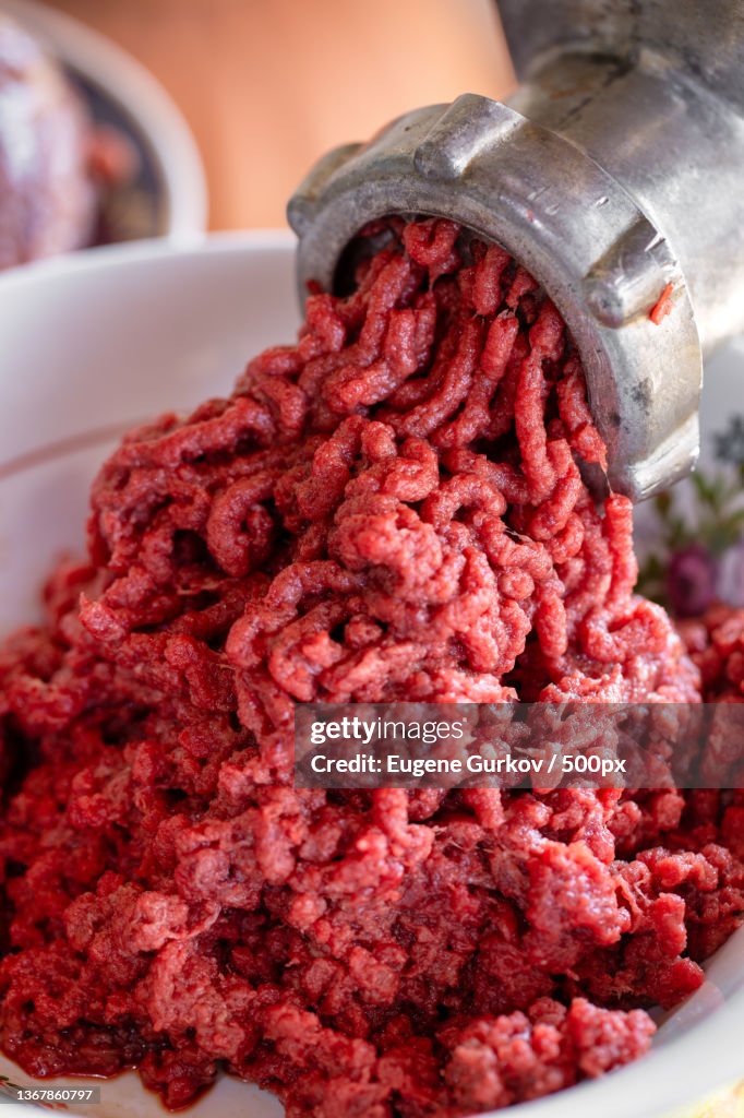 Minced Beef Meat For Cooking Burgers Macro High-Res Stock Photo - Getty ...