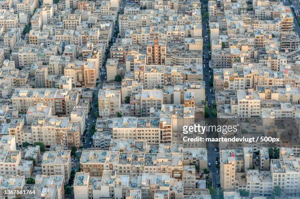 the houses of teheran,aerial view of cityscape,teheran,iran - tehran city stock pictures, royalty-free photos & images