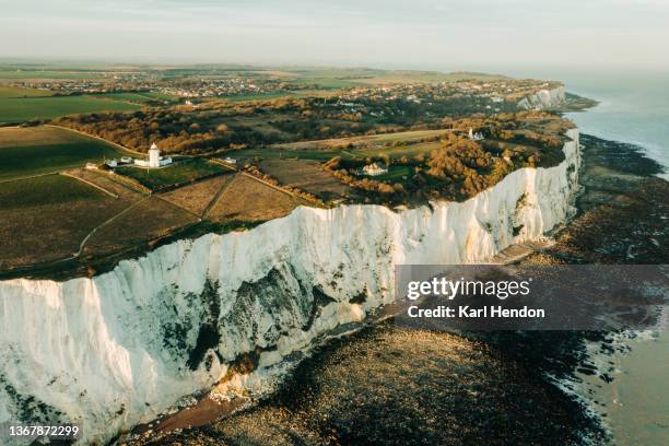 the white cliffs of dover - chalk rock stock pictures, royalty-free photos & images