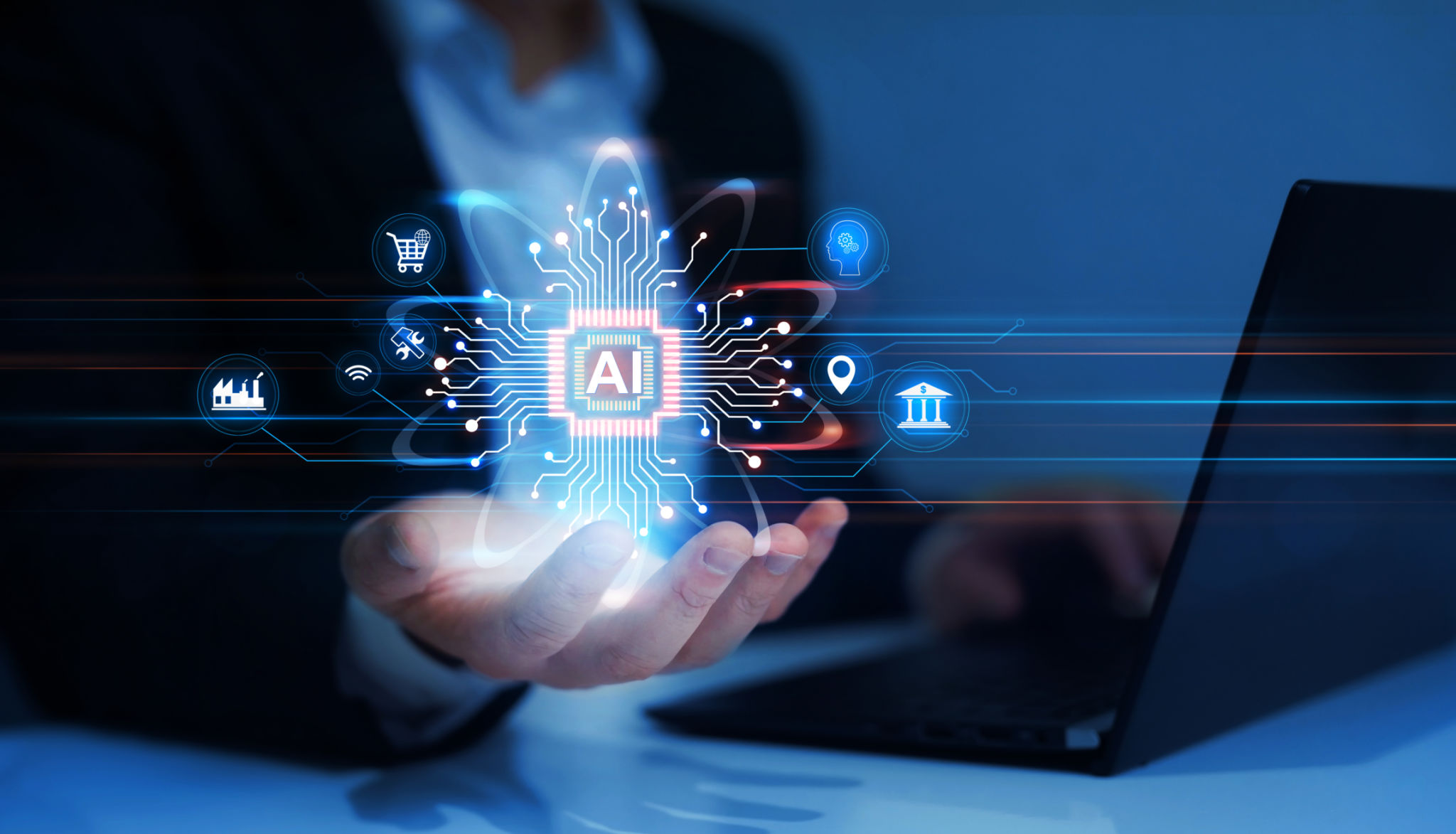 Machine Learning business concept.
Artificial intelligence (AI) technology. Machine Learning business concept.
Artificial intelligence (AI) technology.