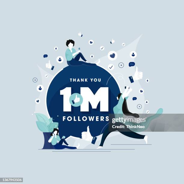 increase followers and influences on social media - referral marketing stock illustrations