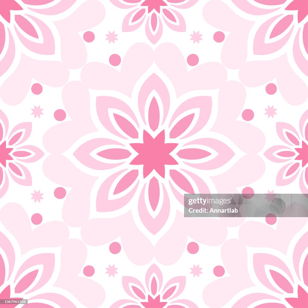 Muslim Pattern Pink Pink And White Luxury Vector Seamless Pattern Ornament Traditional ...