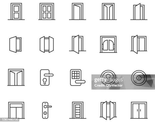 door icon set - door 幅插畫檔、美工圖案、卡通及圖標
