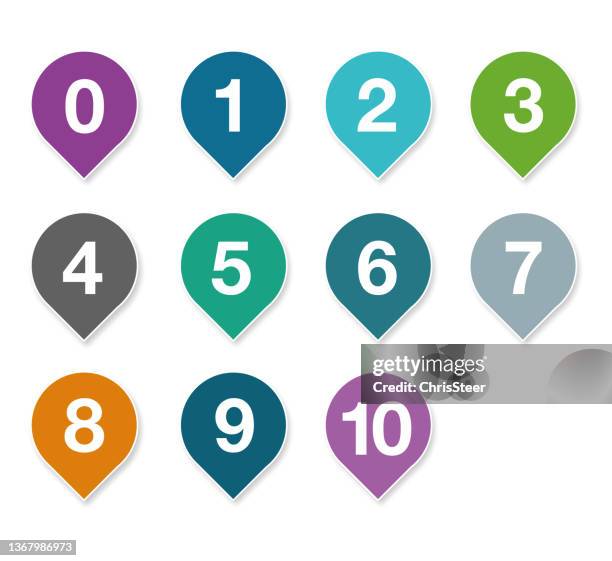 illustrazioni stock, clip art, cartoni animati e icone di tendenza di frecce numeriche - number 9