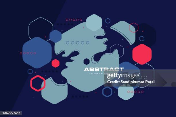 abstract geometric background with hexagon - mathematically generated pattern stock illustrations