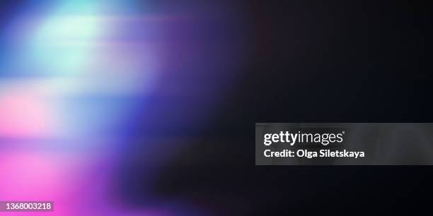 film glare on black background - purple abstract stockfoto's en -beelden