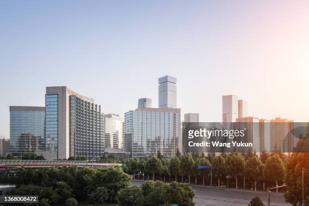 skyscrapers in xi'an, shaanxi, china - xian stock-fotos und bilder