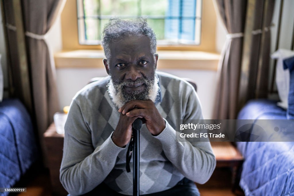 Portrait of a senior man at home