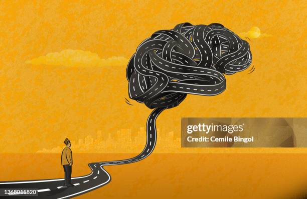 bildbanksillustrationer, clip art samt tecknat material och ikoner med tangled brain - demens
