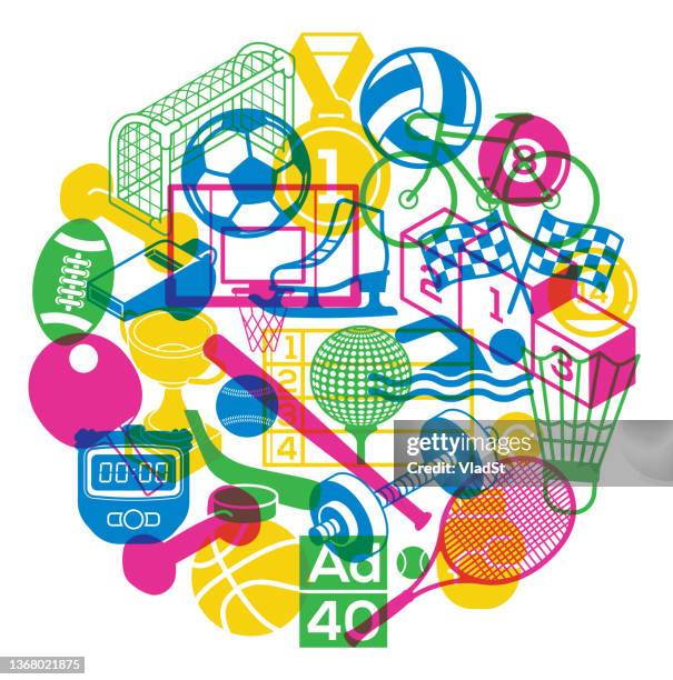 sports betting balls icons champion winners podium overprinting design - screen printing background stock illustrations