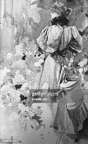 99 Person Watering Plants Drawing High Res Illustrations - Getty