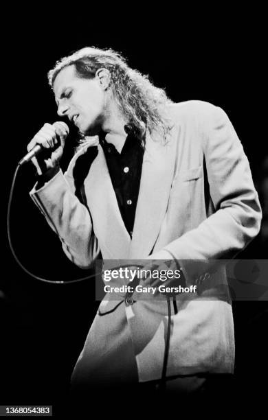 American Pop singer Michael Bolton performs onstage at the Jones Beach Theater, Wantagh, New York, August 27, 1991.