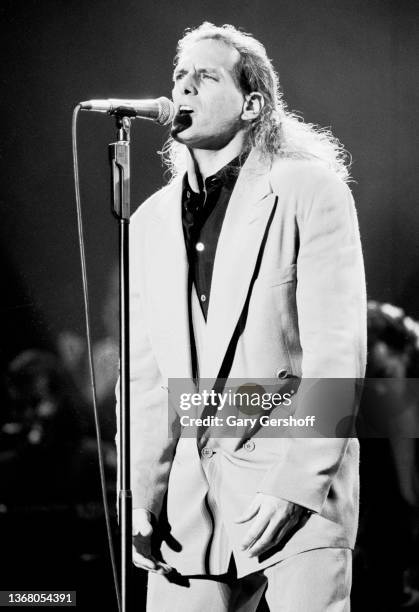 American Pop singer Michael Bolton performs onstage at the Jones Beach Theater, Wantagh, New York, August 27, 1991.
