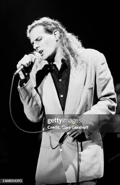 American Pop singer Michael Bolton performs onstage at the Jones Beach Theater, Wantagh, New York, August 27, 1991.