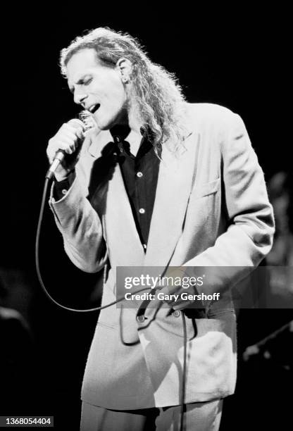 American Pop singer Michael Bolton performs onstage at the Jones Beach Theater, Wantagh, New York, August 27, 1991.