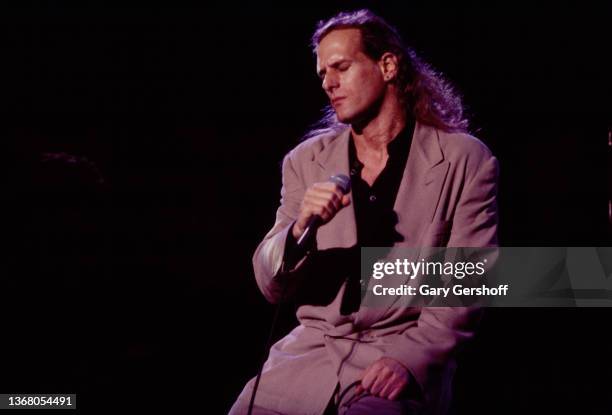 American Pop singer Michael Bolton performs onstage at the Jones Beach Theater, Wantagh, New York, August 27, 1991.