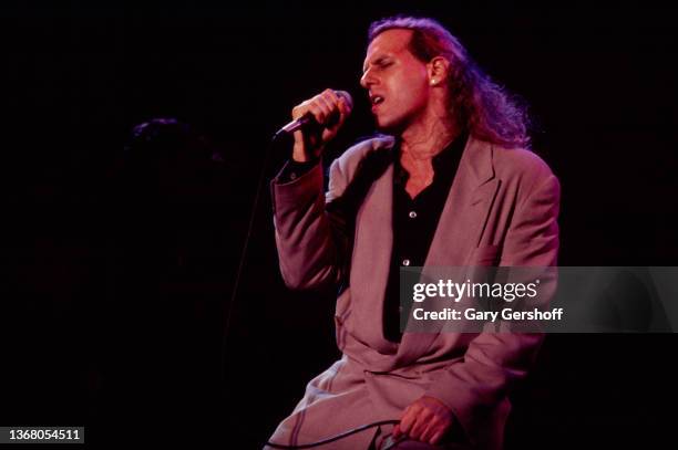 American Pop singer Michael Bolton performs onstage at the Jones Beach Theater, Wantagh, New York, August 27, 1991.