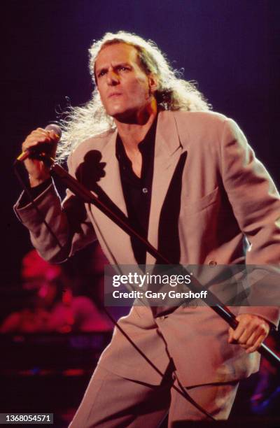 American Pop singer Michael Bolton performs onstage at the Jones Beach Theater, Wantagh, New York, August 27, 1991.