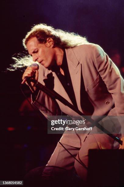 American Pop singer Michael Bolton performs onstage at the Jones Beach Theater, Wantagh, New York, August 27, 1991.