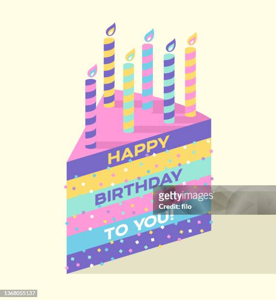 happy birthday cake celebration - birthday stock illustrations
